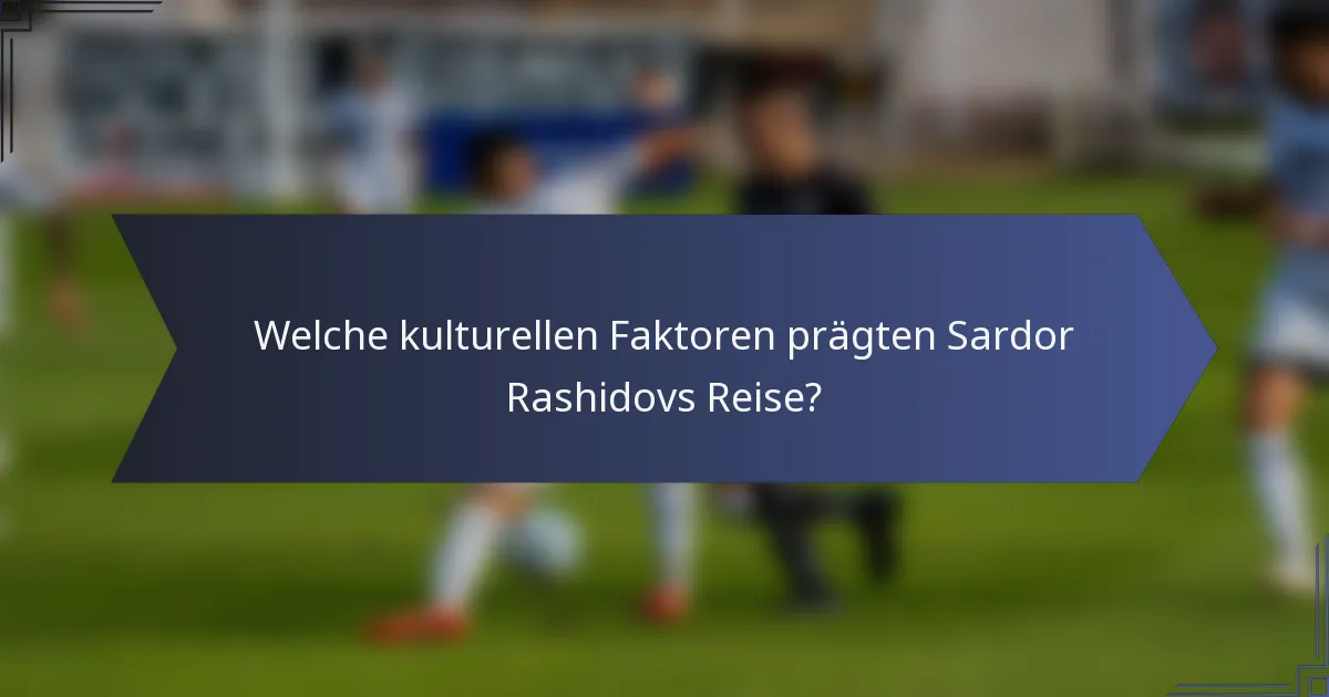 Welche kulturellen Faktoren prägten Sardor Rashidovs Reise?