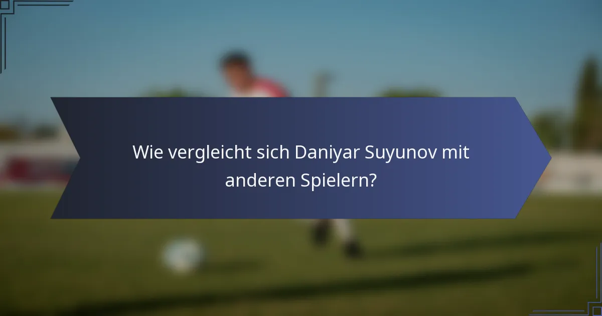 Wie vergleicht sich Daniyar Suyunov mit anderen Spielern?